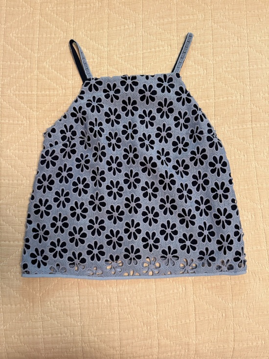 Maeve Tops - Anthropologie Sleeveless Blue Eyelet Floral Tank Top